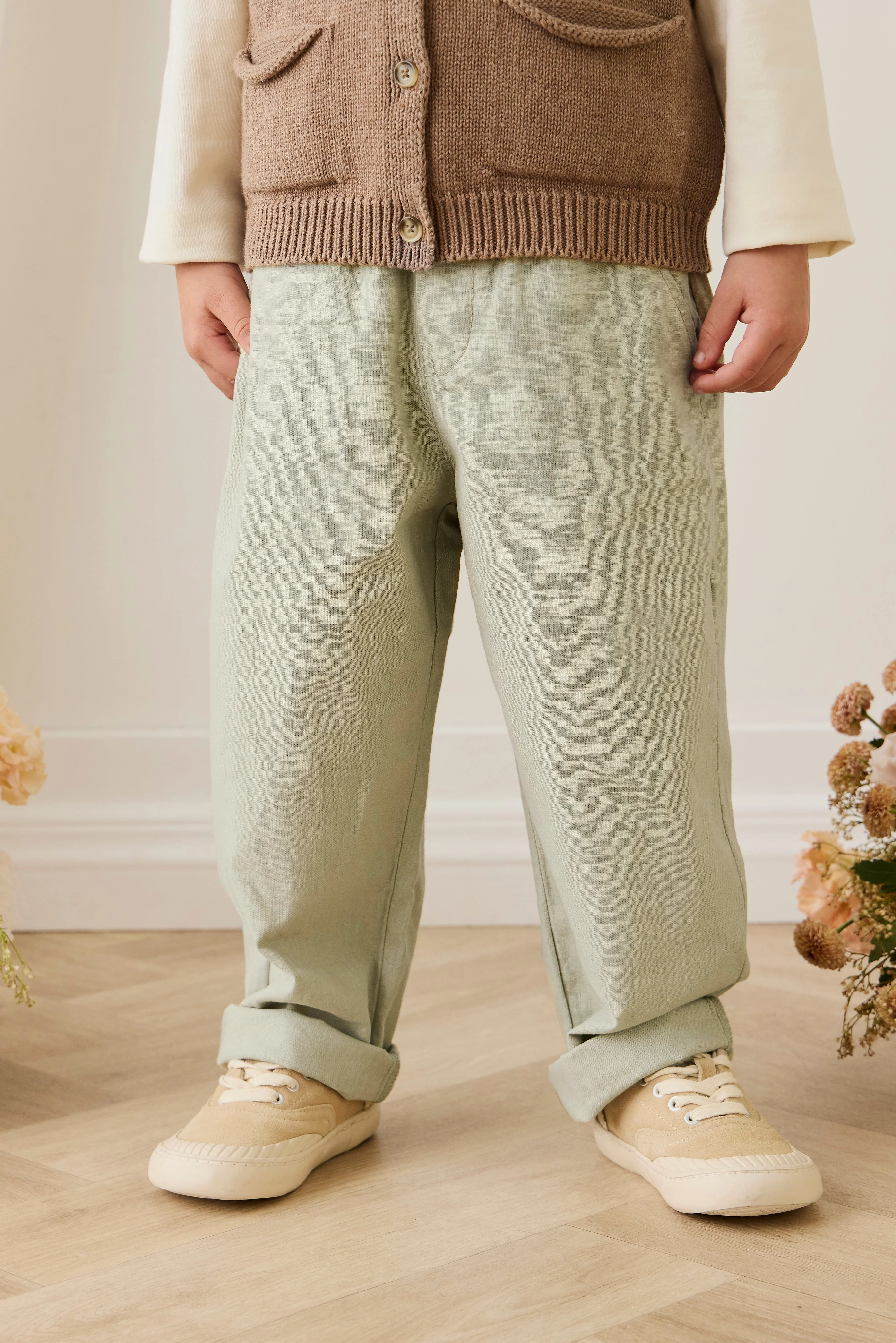 Ali Linen/Cotton Pant - Lichen - Image 3