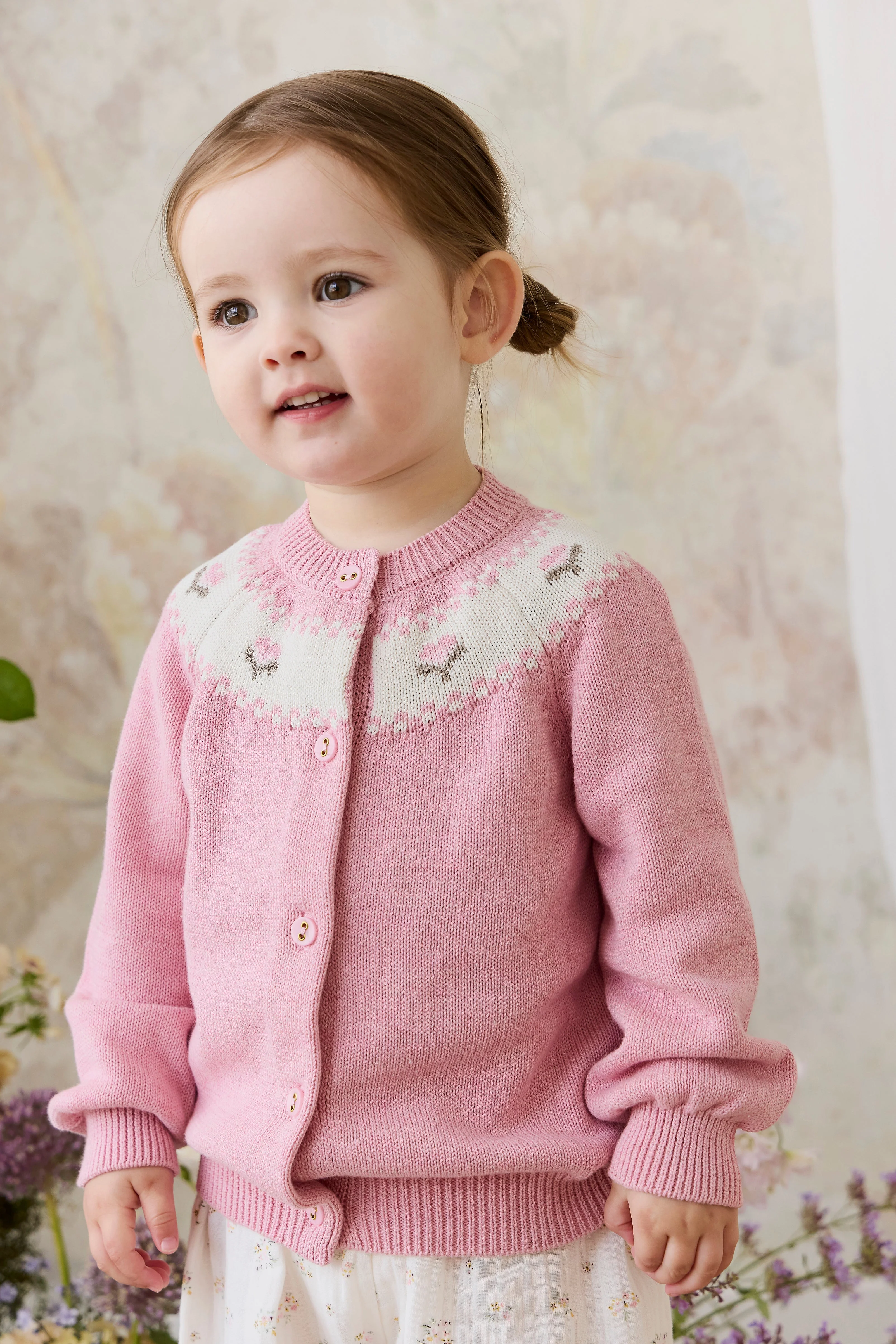 Annette Cardigan - Annette Jacquard - Pink Flutter Marle - Image 6