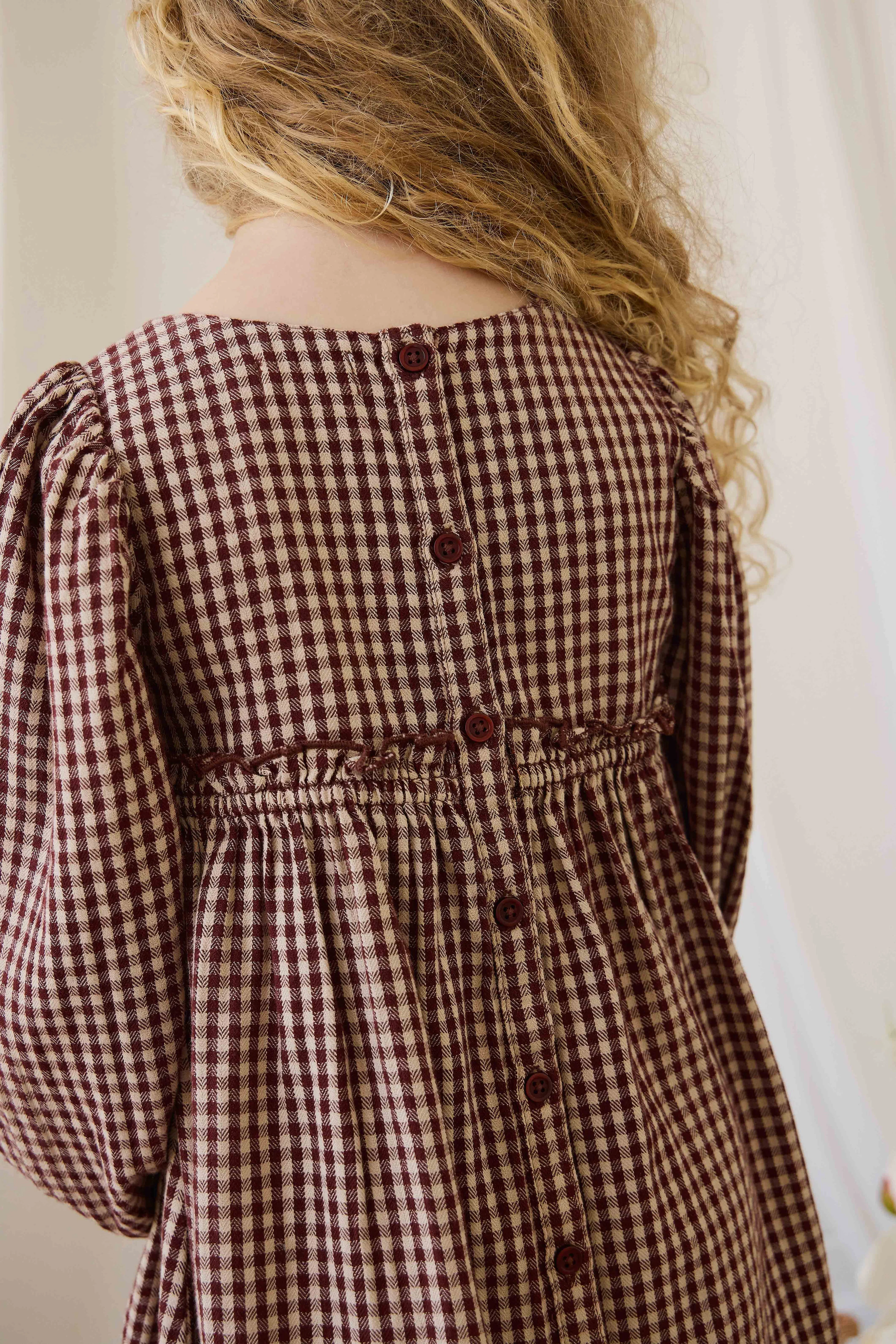 Organic Cotton Cecile Dress - Cinnamon Gingham - Image 14