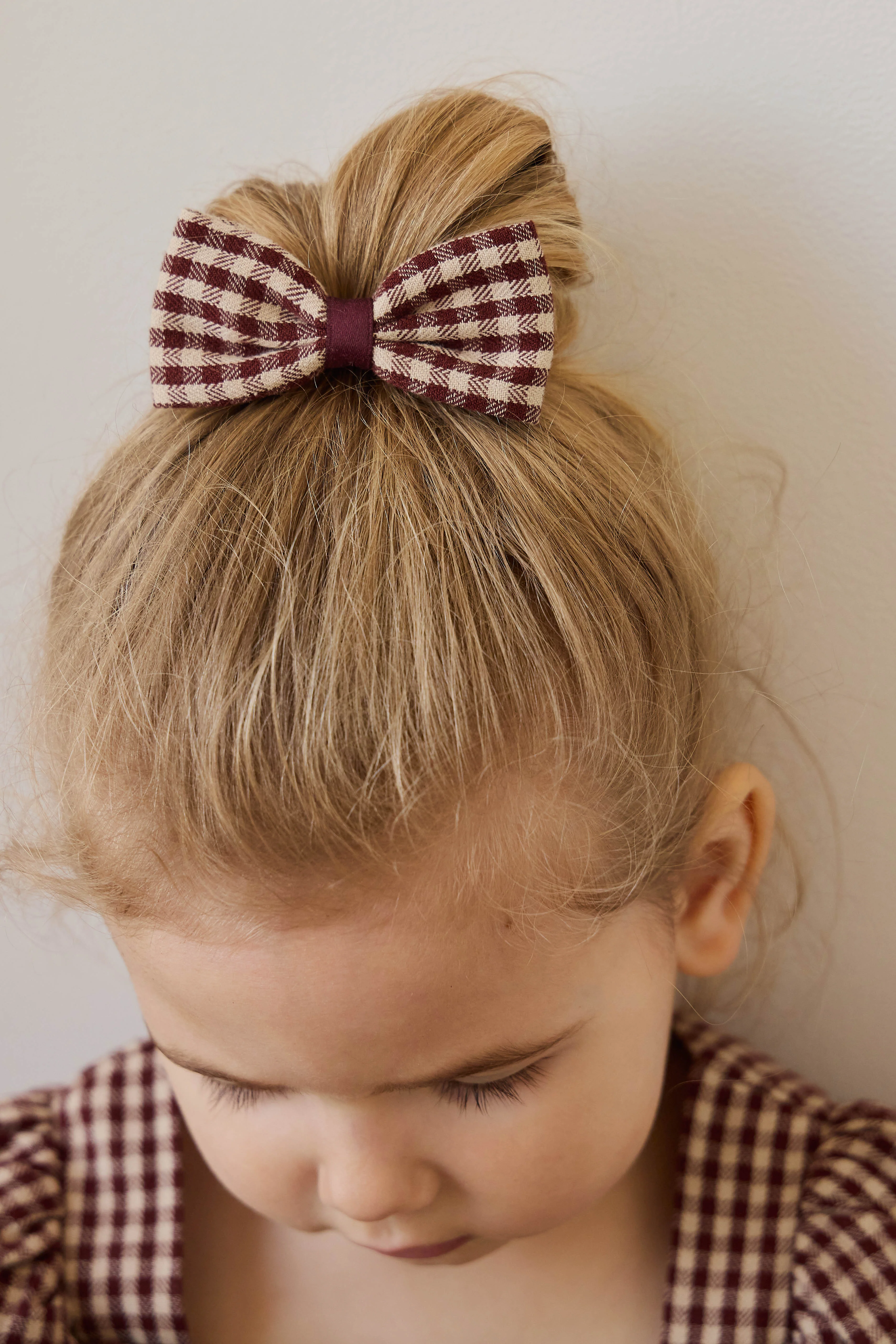 Organic Cotton Desiree Bow - Cinnamon Gingham - Image 3