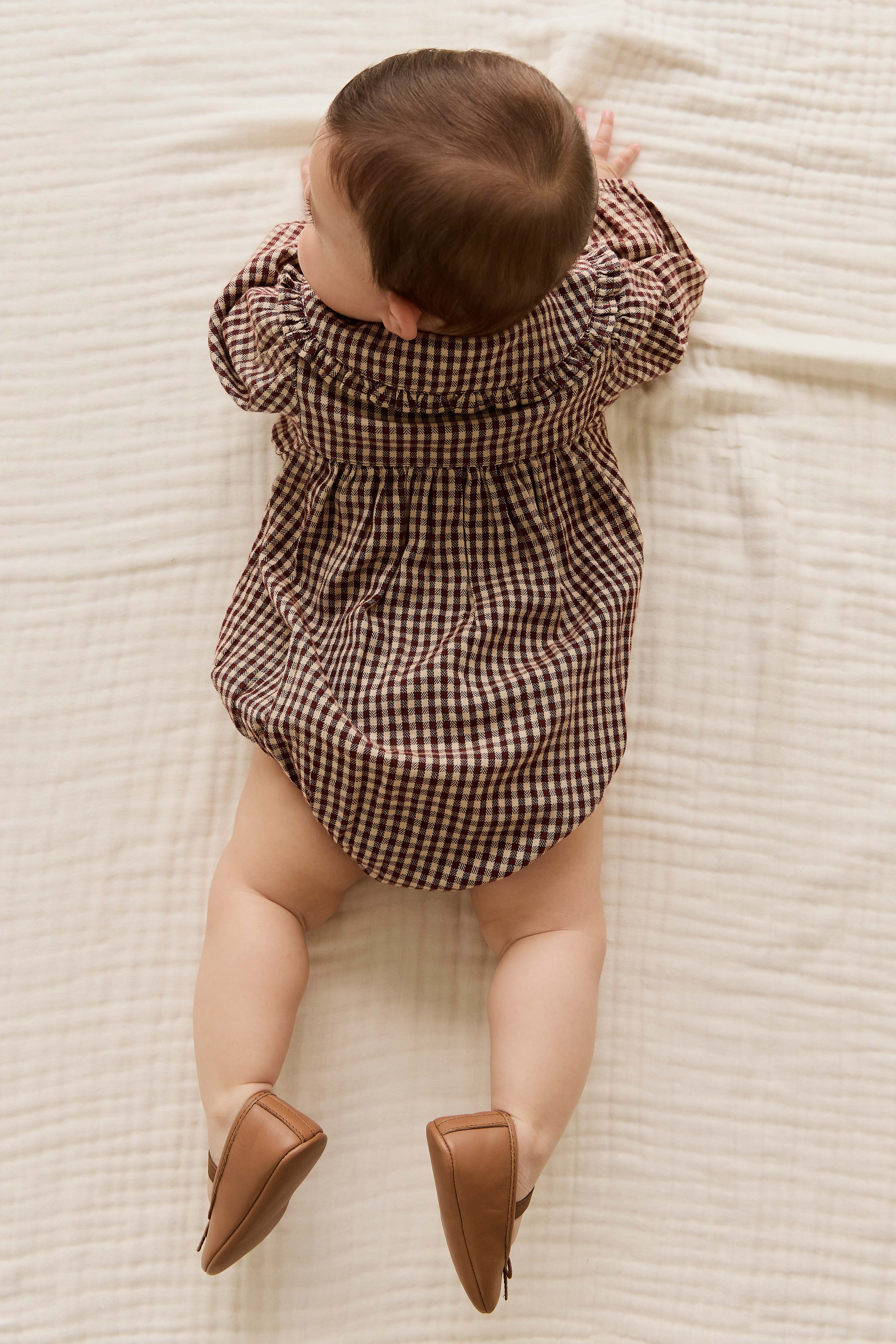 Organic Cotton Elowen Playsuit - Cinnamon Gingham - Image 8