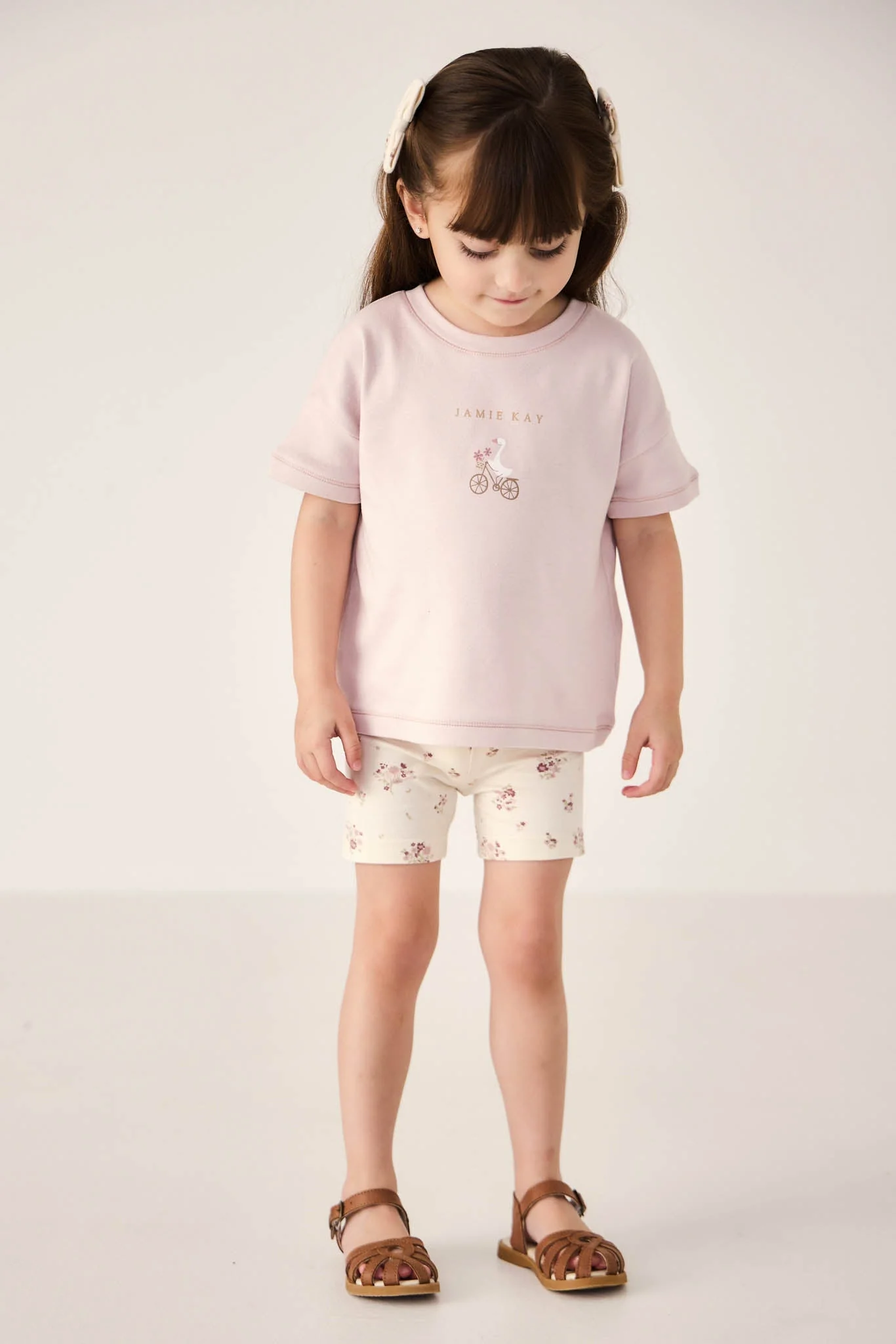 Organic Cotton Everyday Bike Short - Lauren Floral Tofu - Image 7