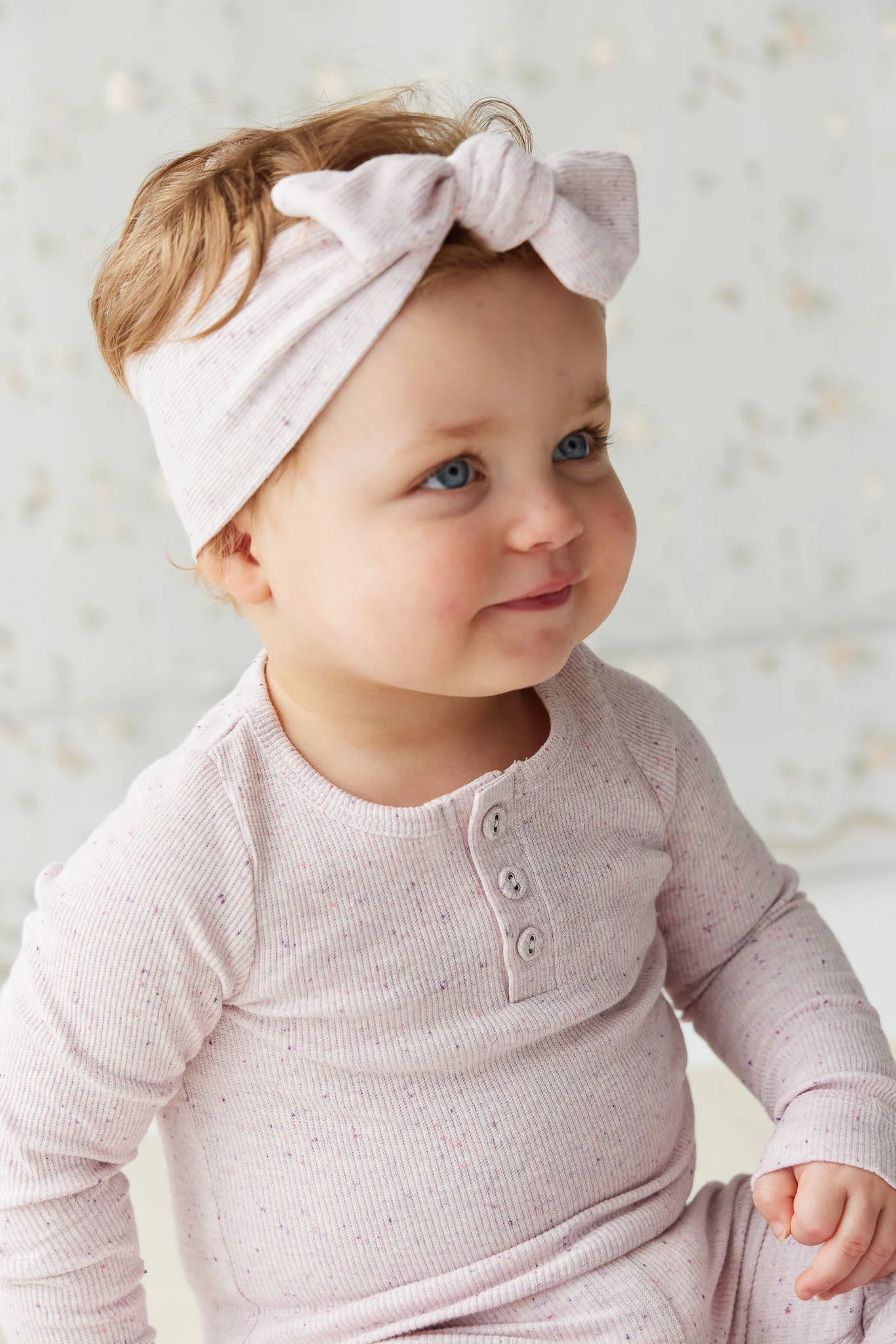 Organic Cotton Fine Rib Lilian Headband - Tulip Fleck - Image 2