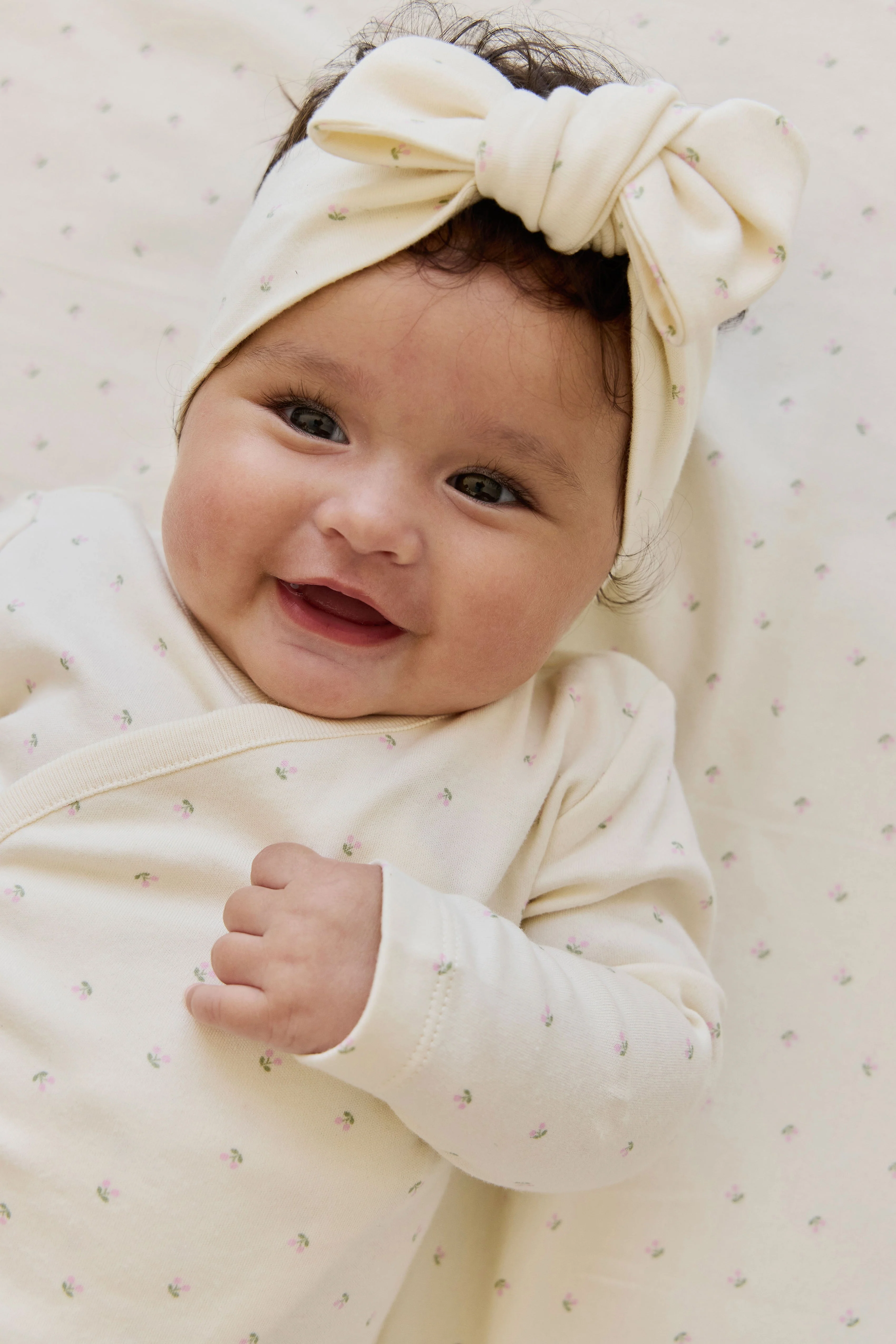 Organic Cotton Headband - Ditsy Cherries - Image 2