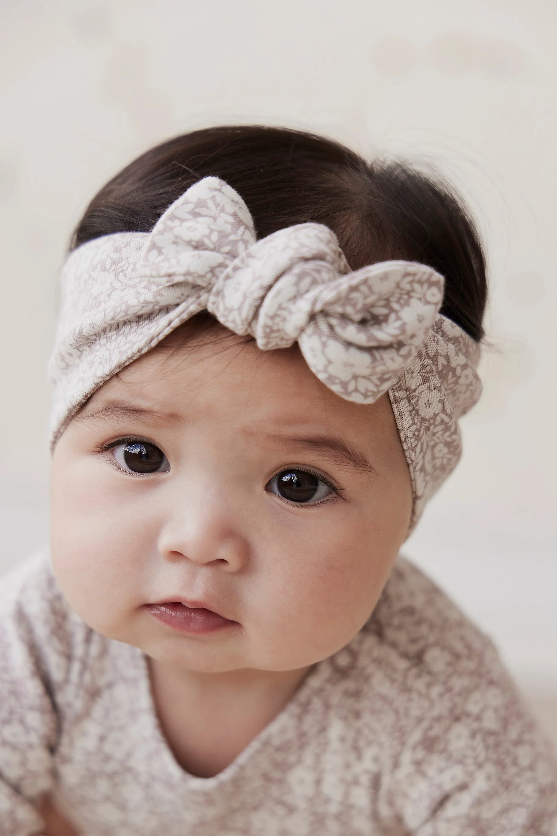 Organic Cotton Headband - Greta Floral Bark - Image 6