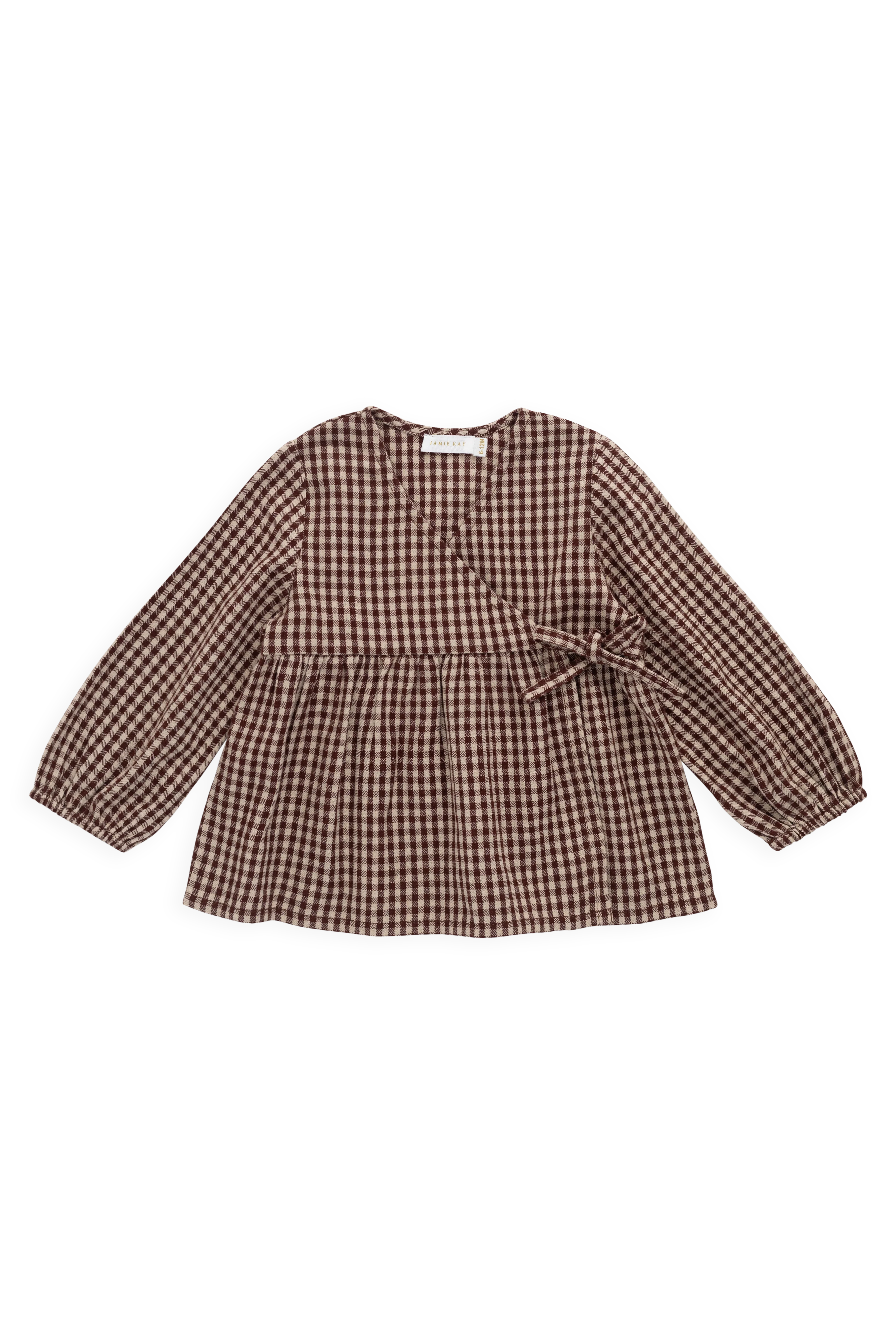 Organic Cotton Imani Blouse - Cinnamon Gingham - Image 2