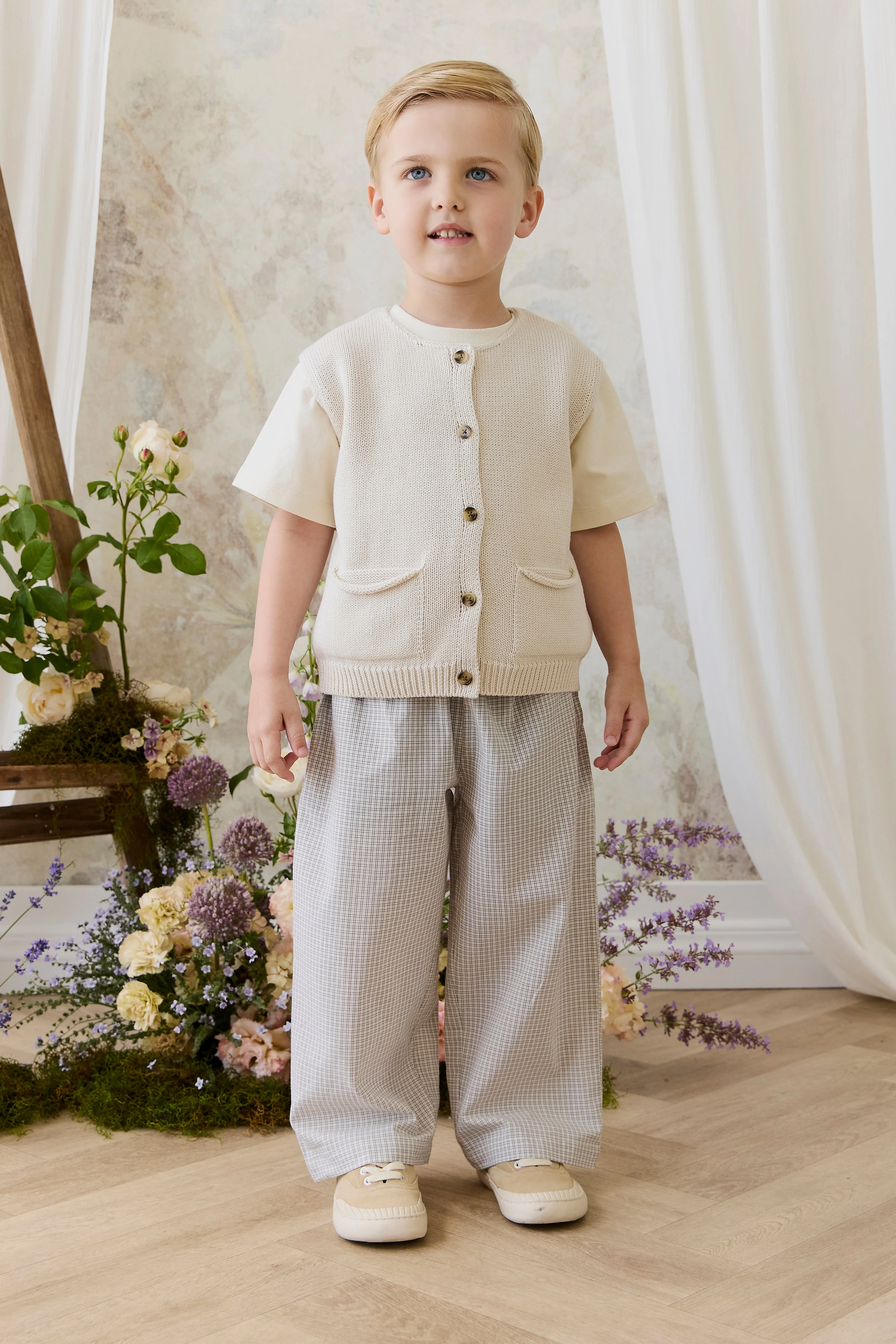 Organic Cotton Kenji Pant - Cloud Check - Image 3