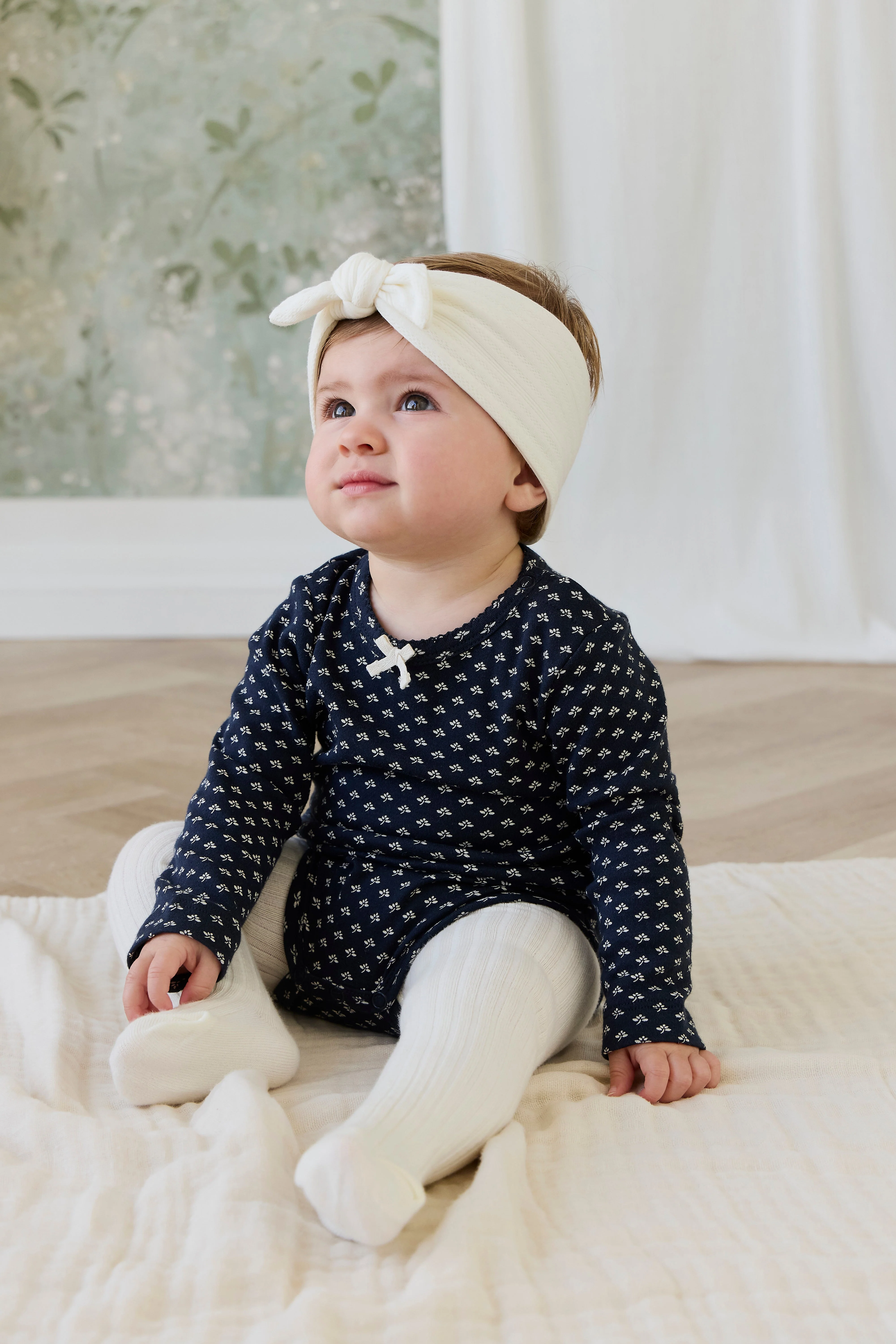 Organic Cotton Long Sleeve Bodysuit - Lisa Petite Indigo - Image 6