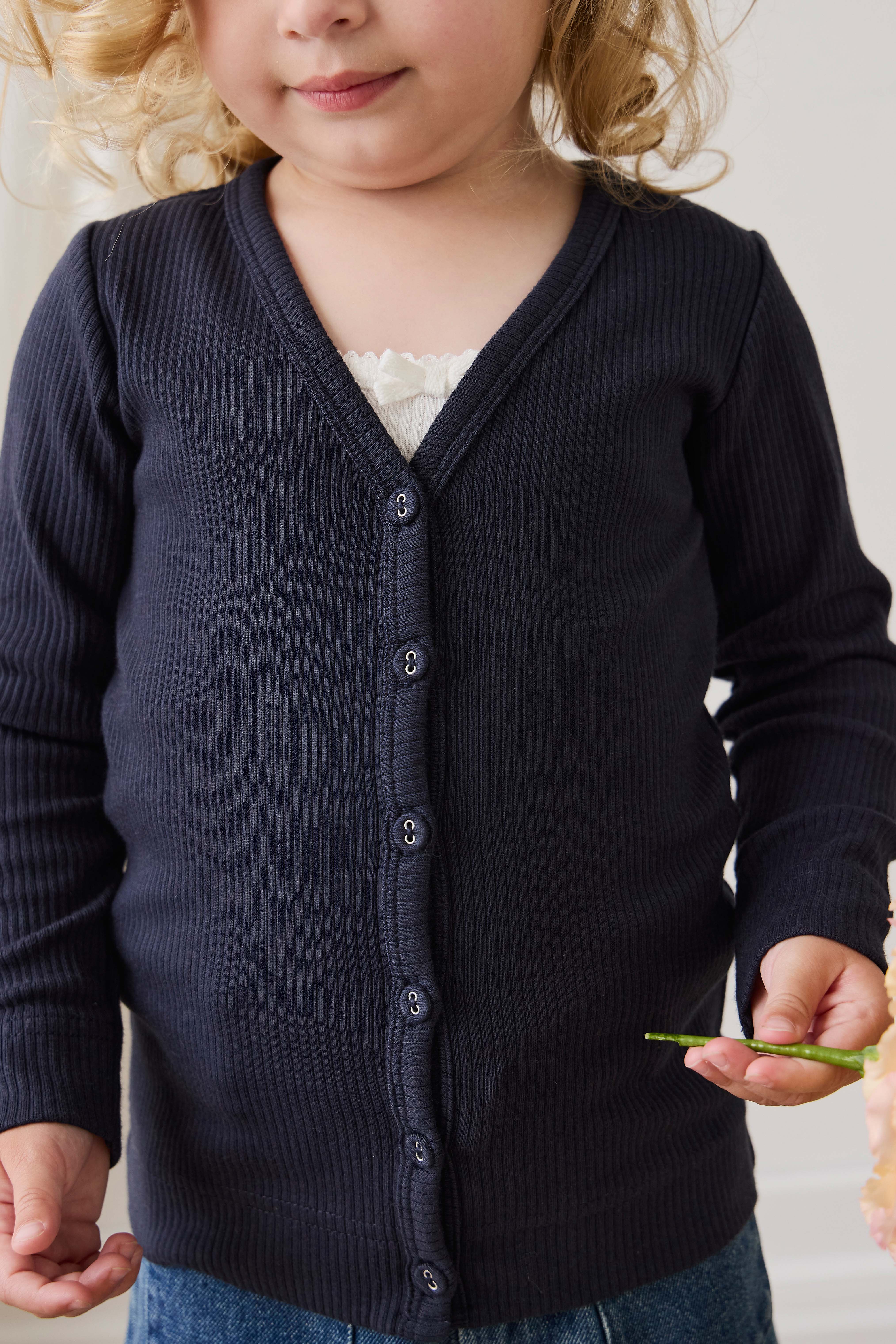 Organic Cotton Modal Cardigan - Eclipse - Image 3