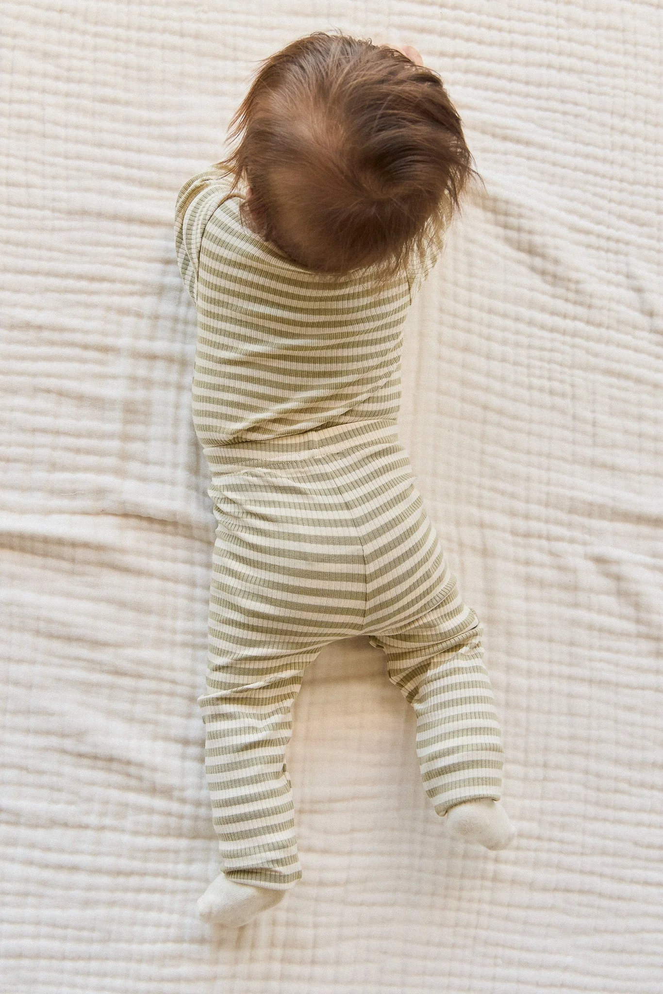 Organic Cotton Modal Everyday Legging - Slim Stripe Pampas/Sun Rays - Image 3