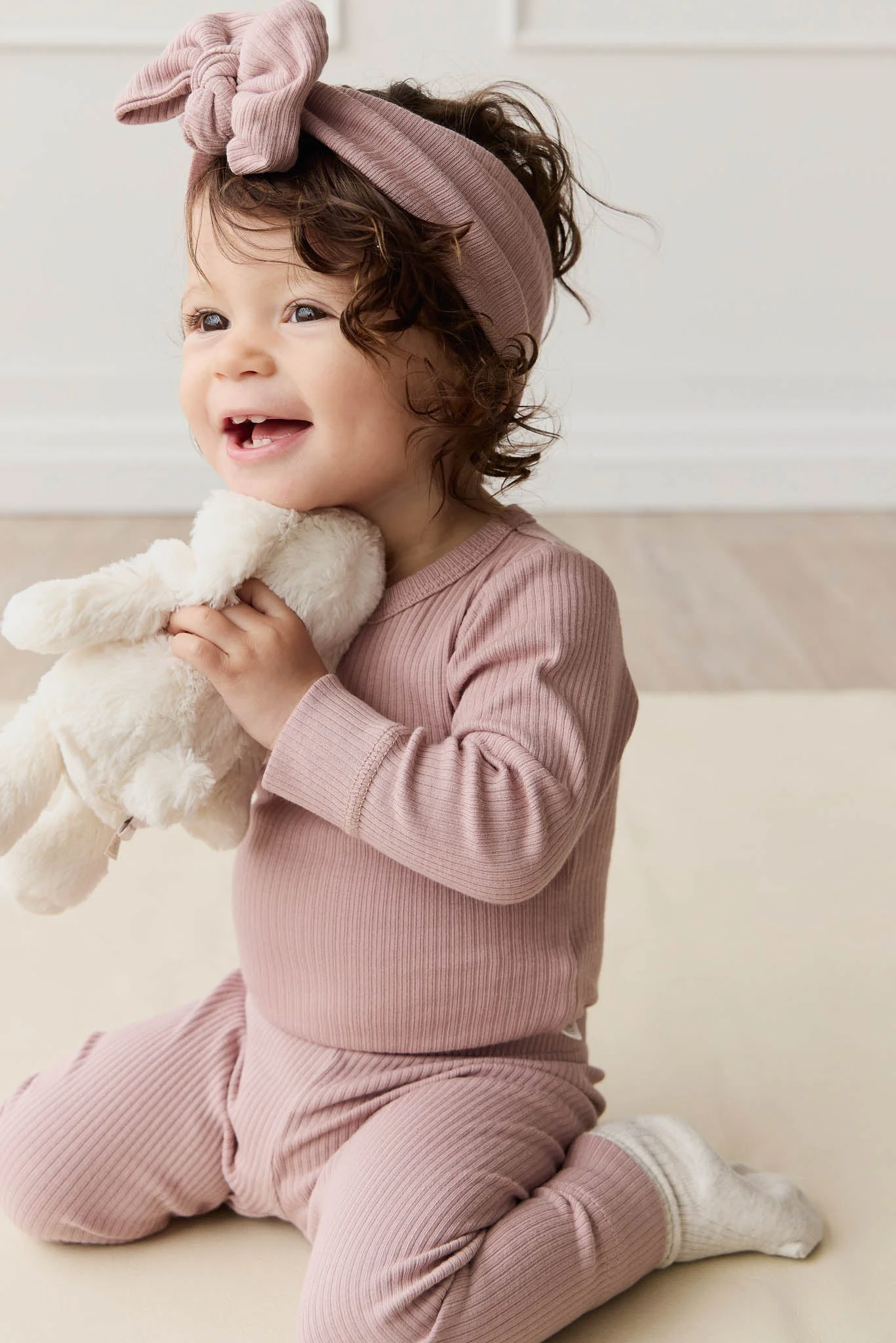 Organic Cotton Modal Lilian Headband - Mauve Shadow - Image 5