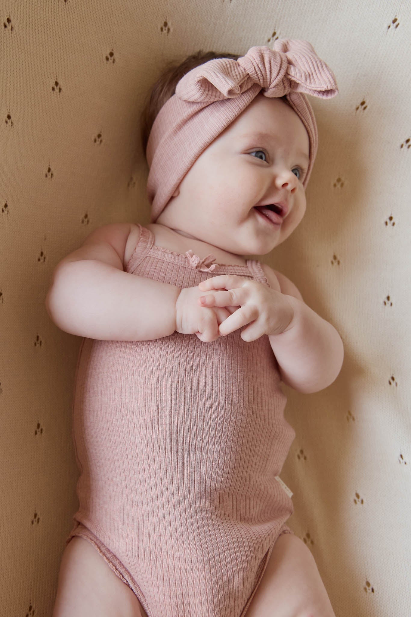 Organic Cotton Modal Lilian Headband - Peony Marle - Image 4
