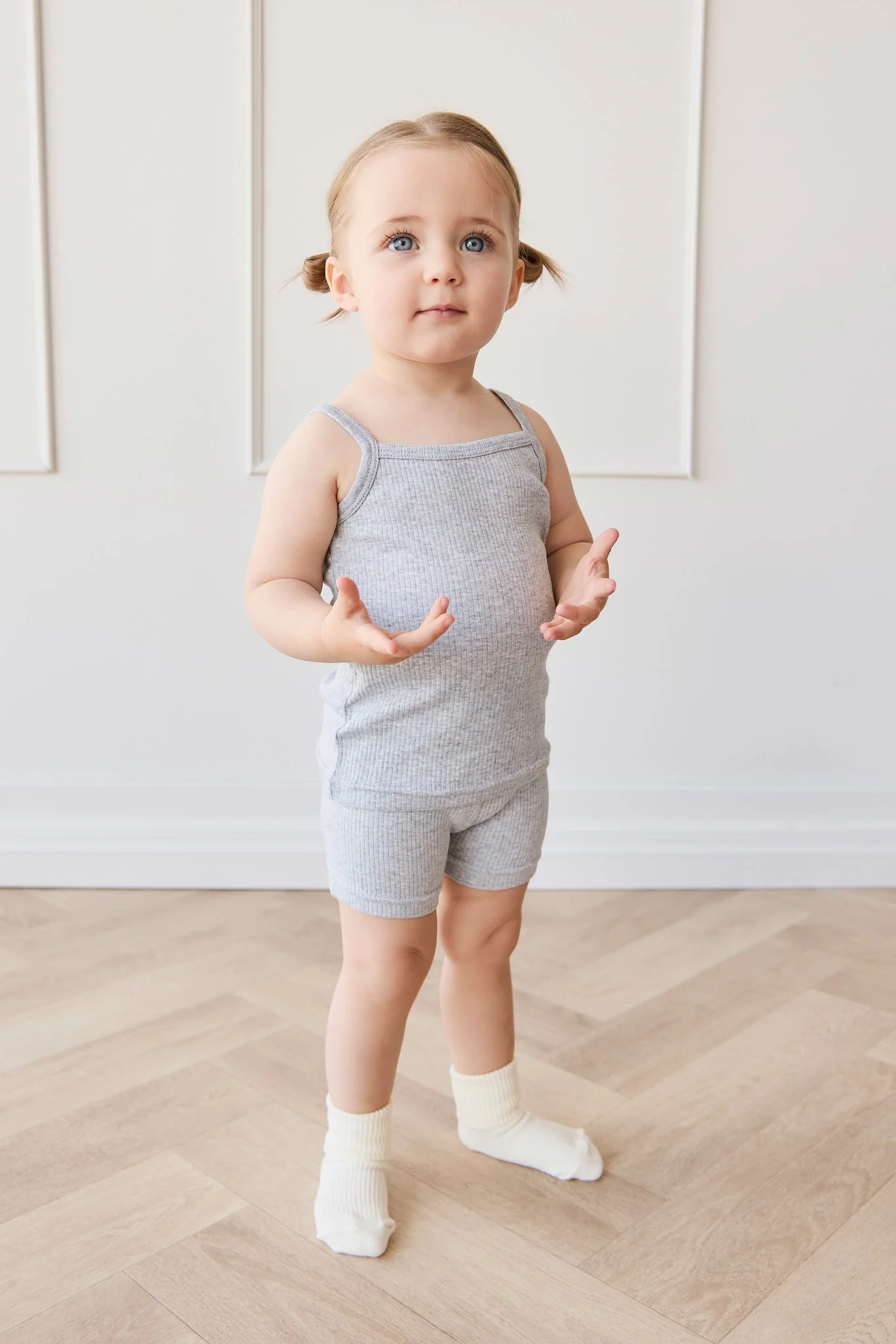 Organic Cotton Modal Singlet - Light Grey Marle - Image 5