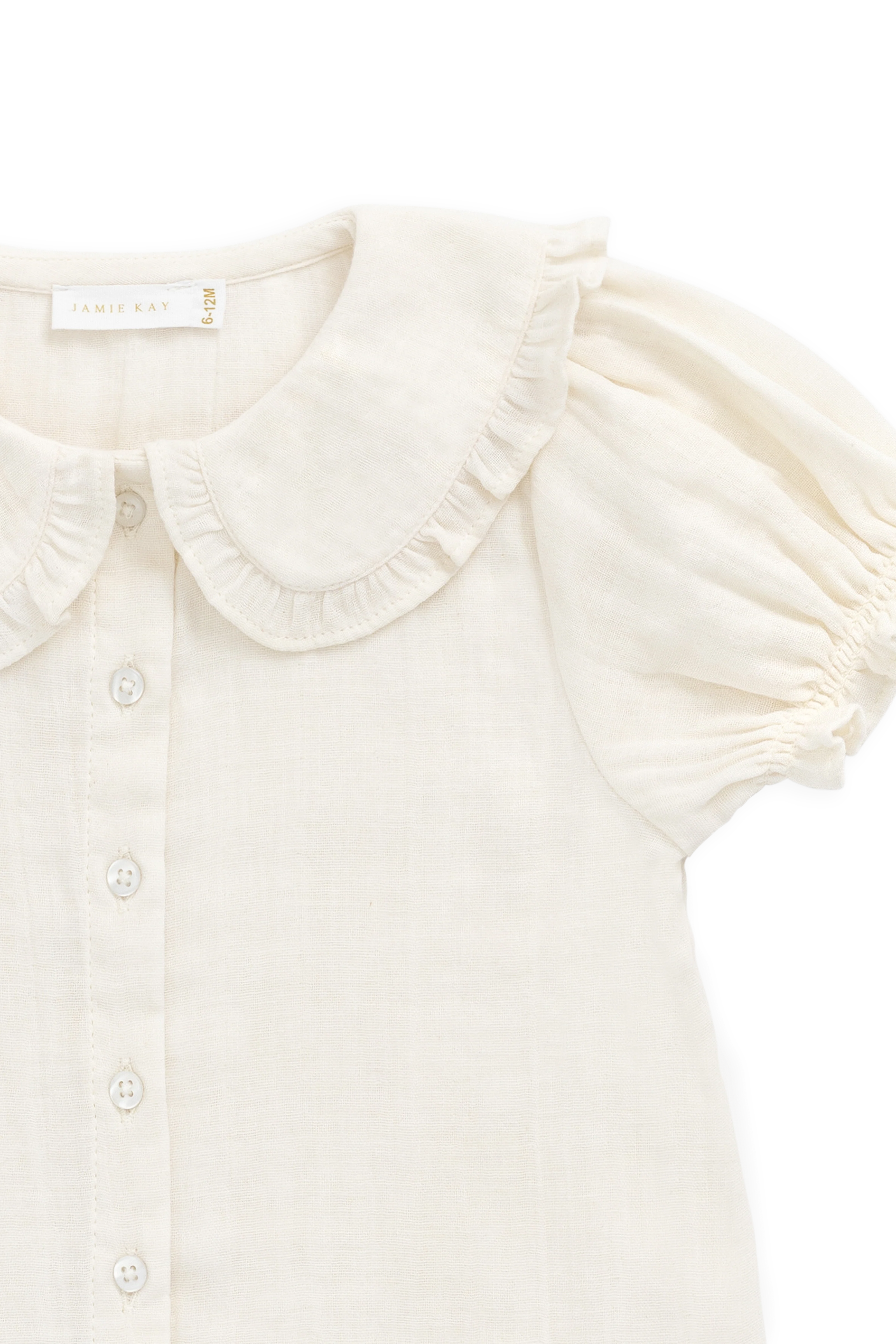 Organic Cotton Muslin Bowie Blouse - Parchment - Image 12