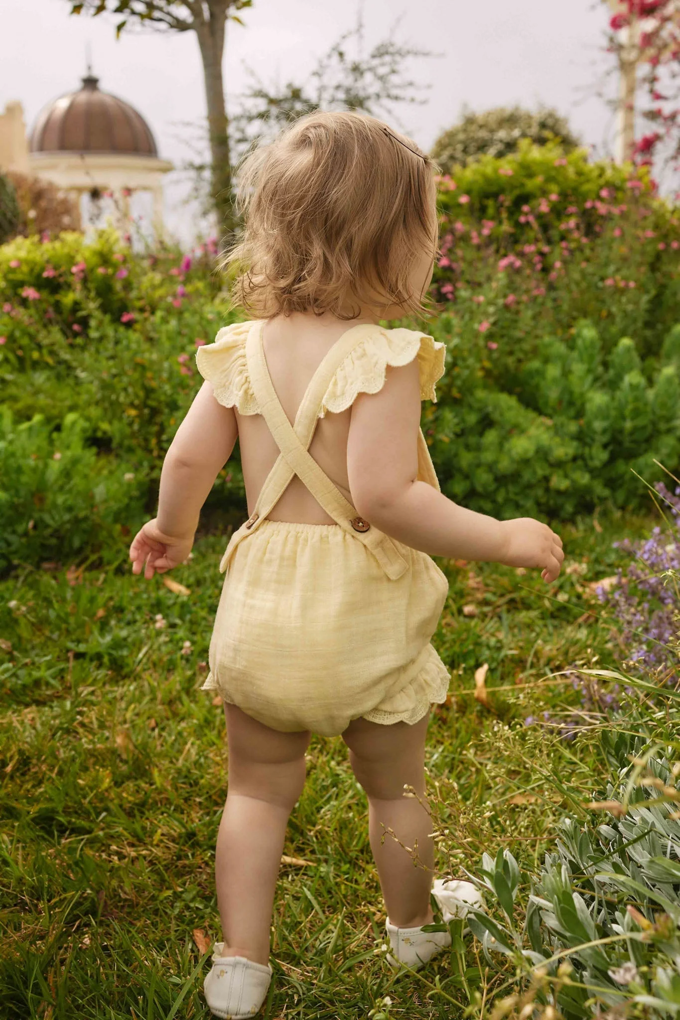 Organic Cotton Muslin Luciana Playsuit - Sunshine - Image 5