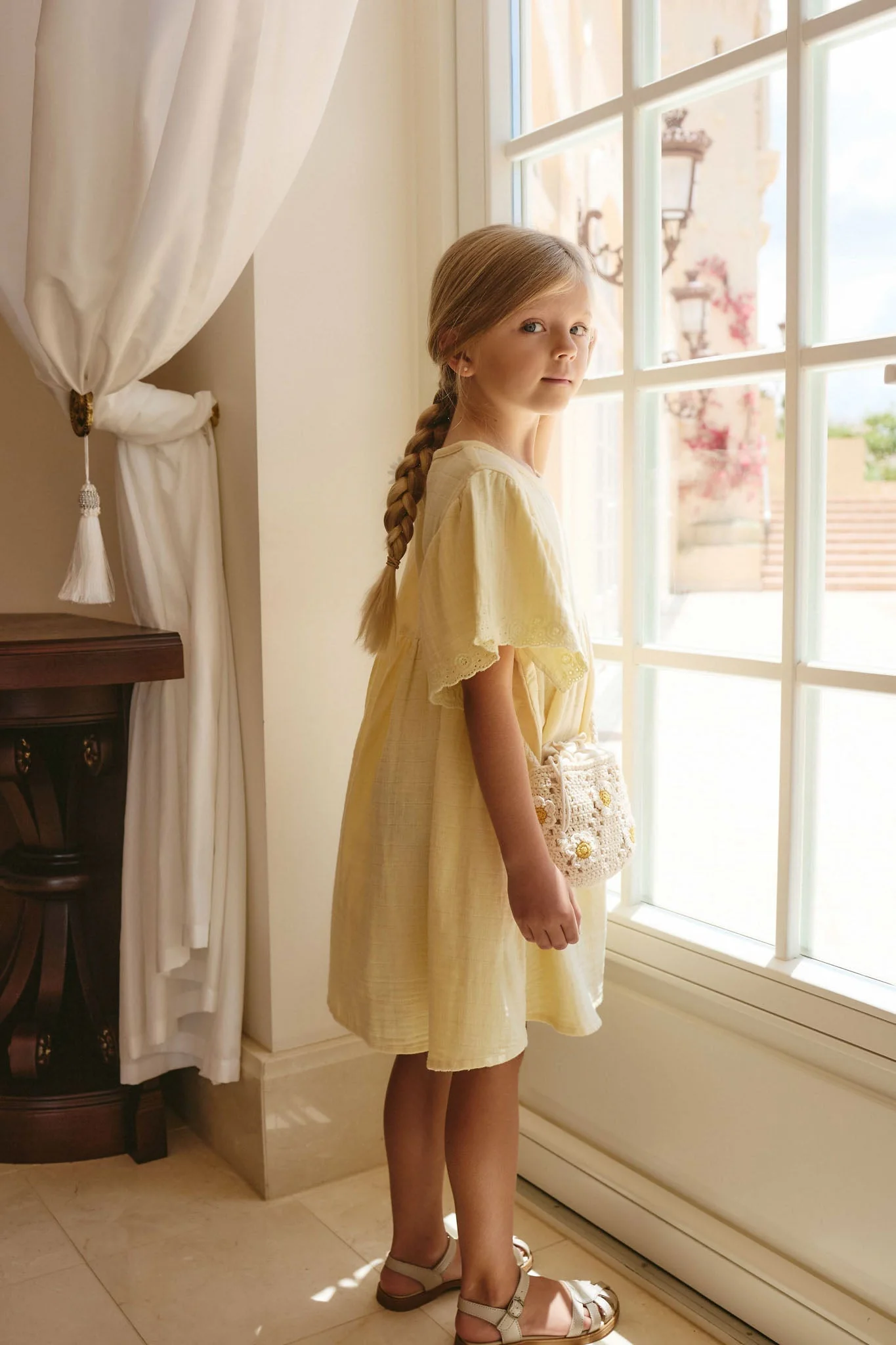 Organic Cotton Muslin Phillipa Dress - Sunshine - Image 7