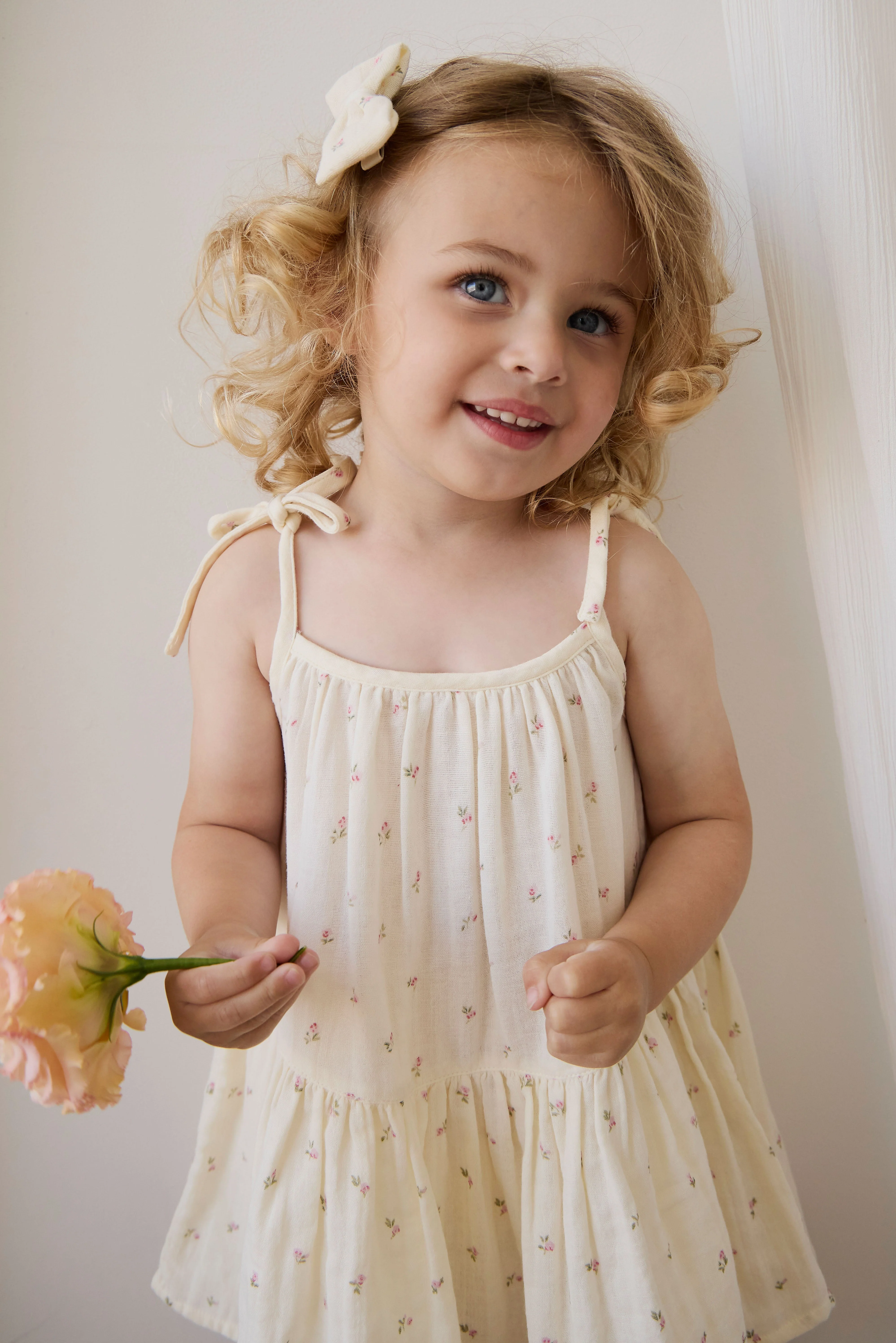 Organic Cotton Muslin Winnie Dress - Willow Rose - Image 4
