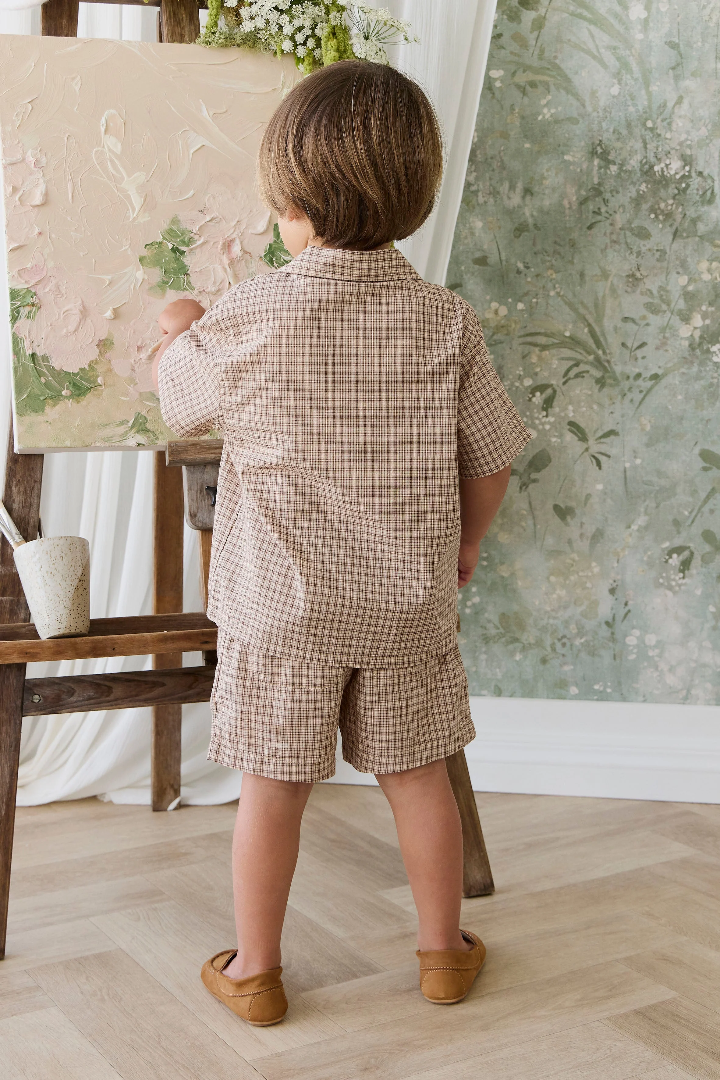 Organic Cotton Silas Shirt - Cabin Check Cocoa - Image 7
