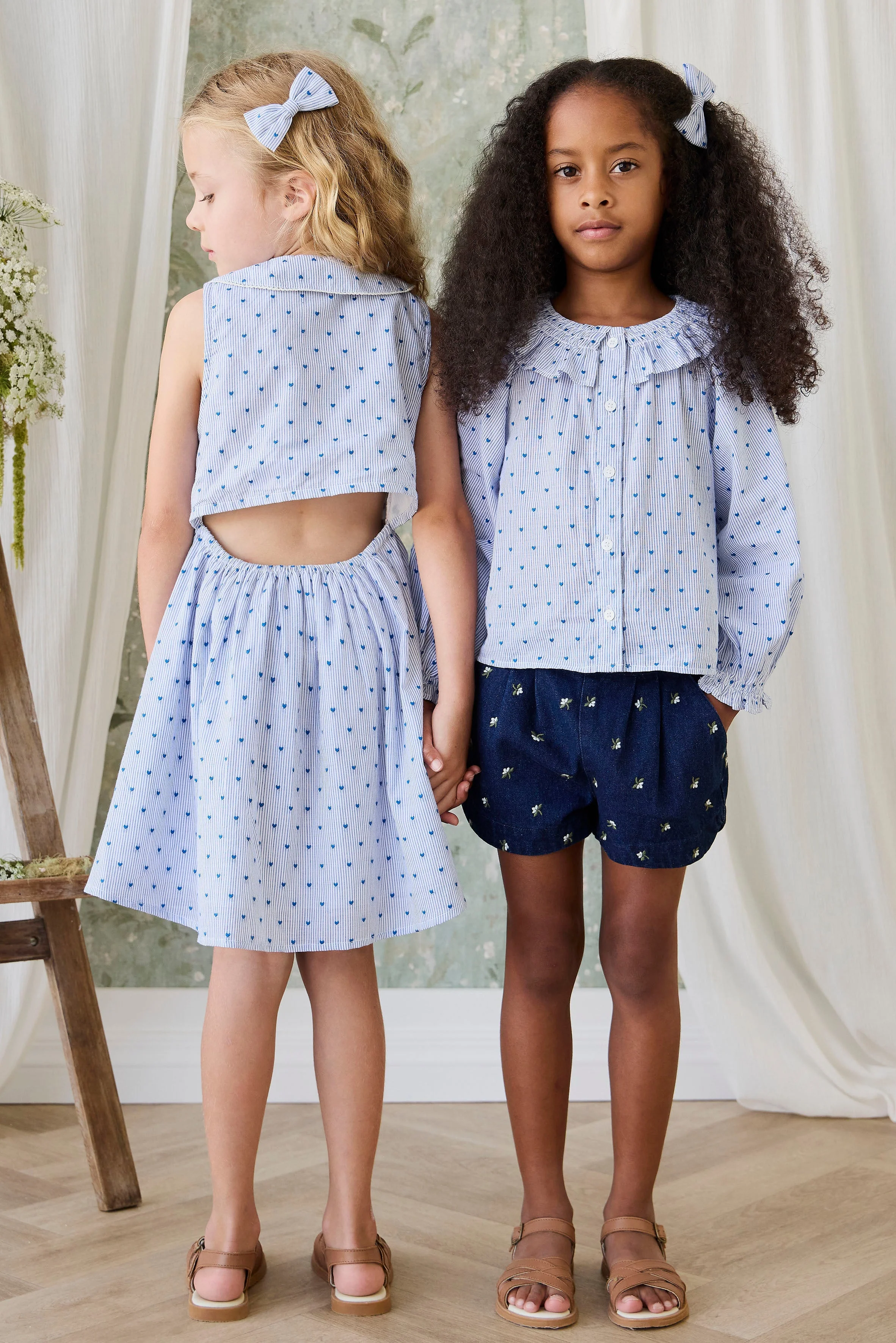 Organic Cotton Wisteria Dress - Mon Amour Stripe Indigo - Image 7