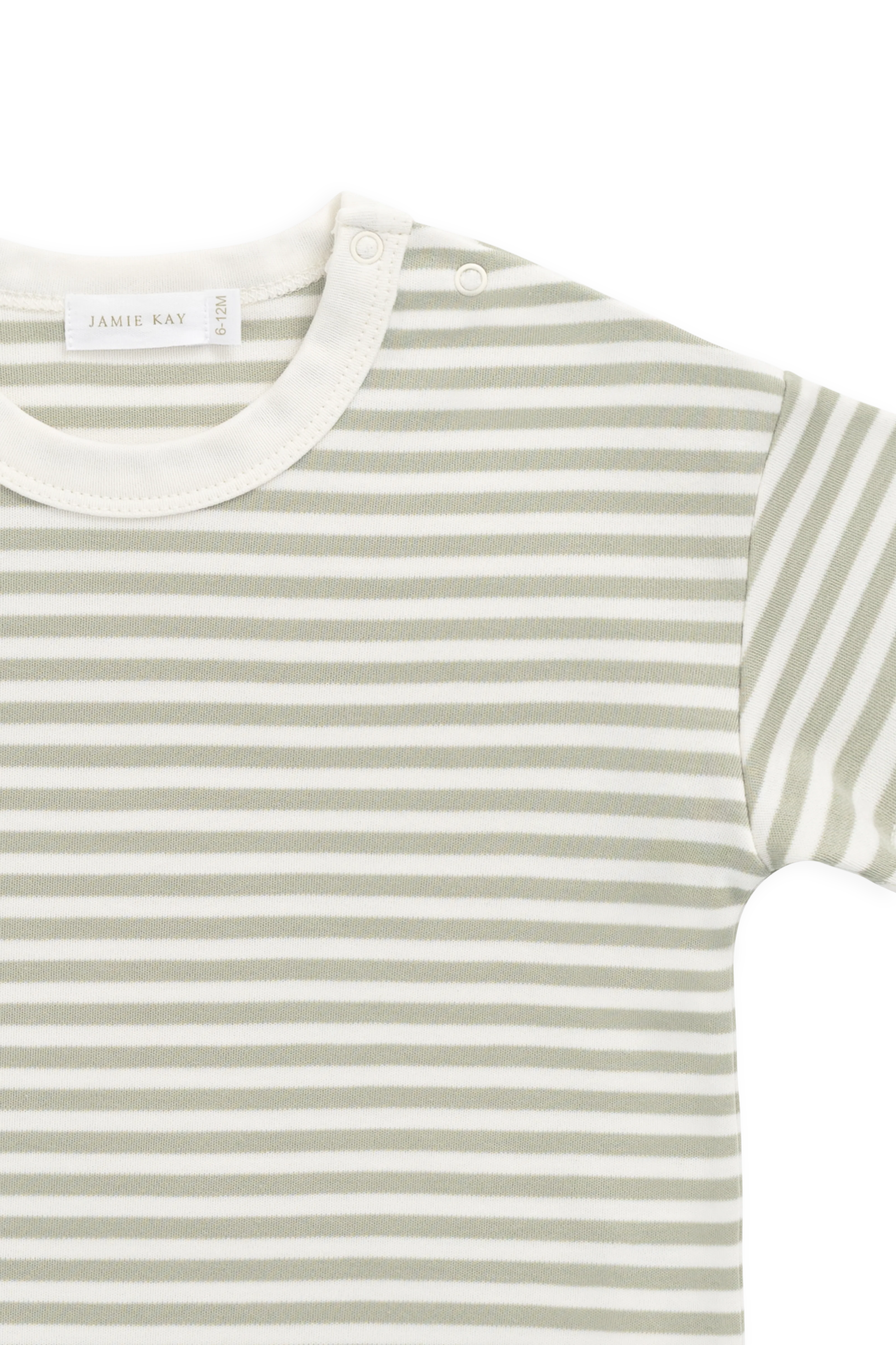 Pima Cotton Wesley Tee - Narrow Stripe Lichen / Cloud - Image 8
