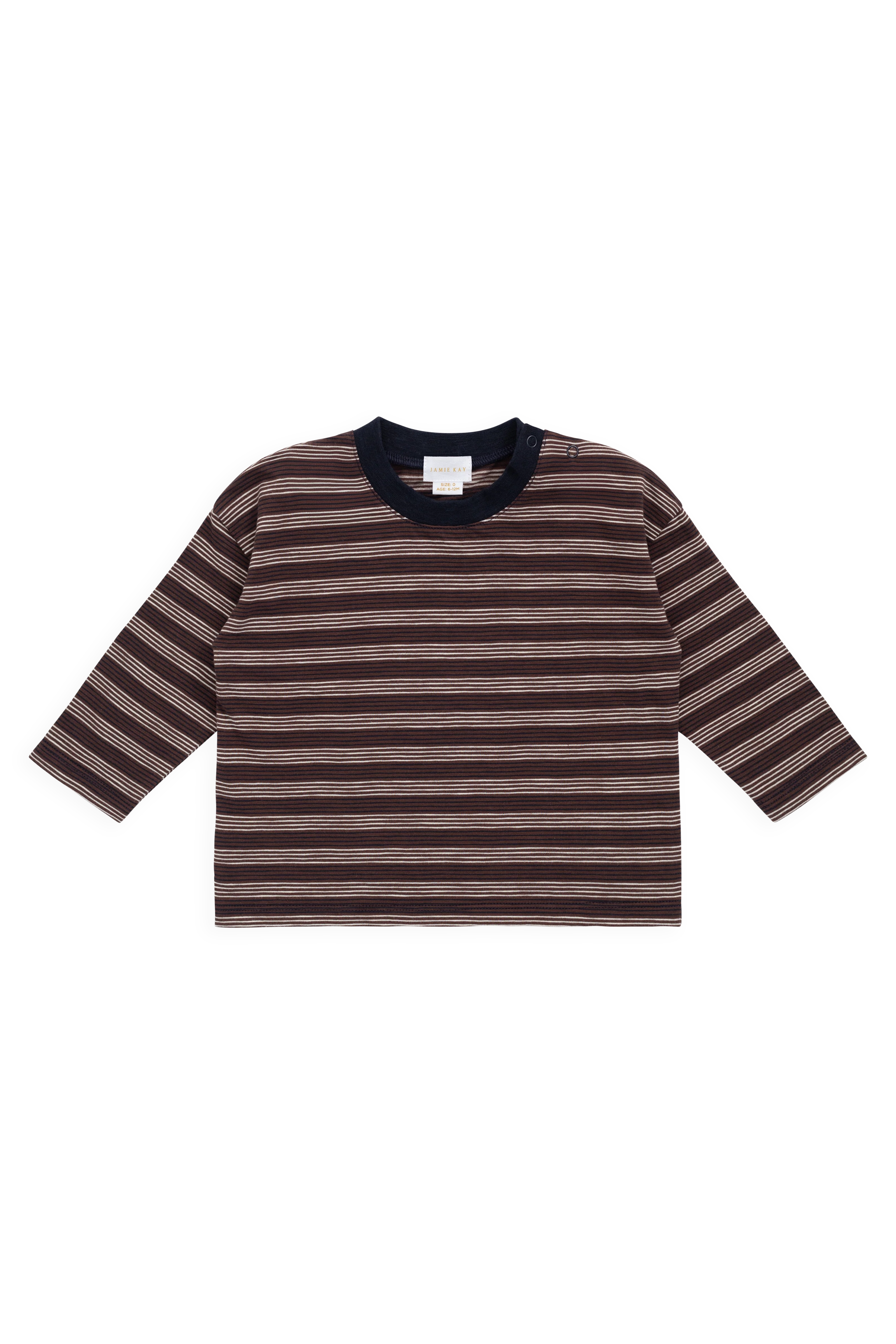 Slub Cotton Iver Long Sleeve Tee - Regal Stripe - Image 2